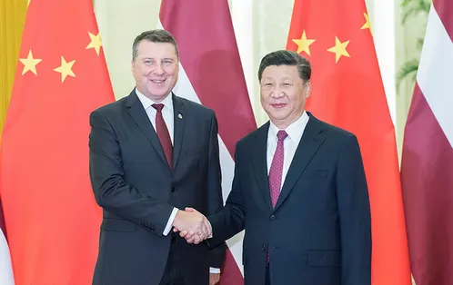 Xi meets Latvian president